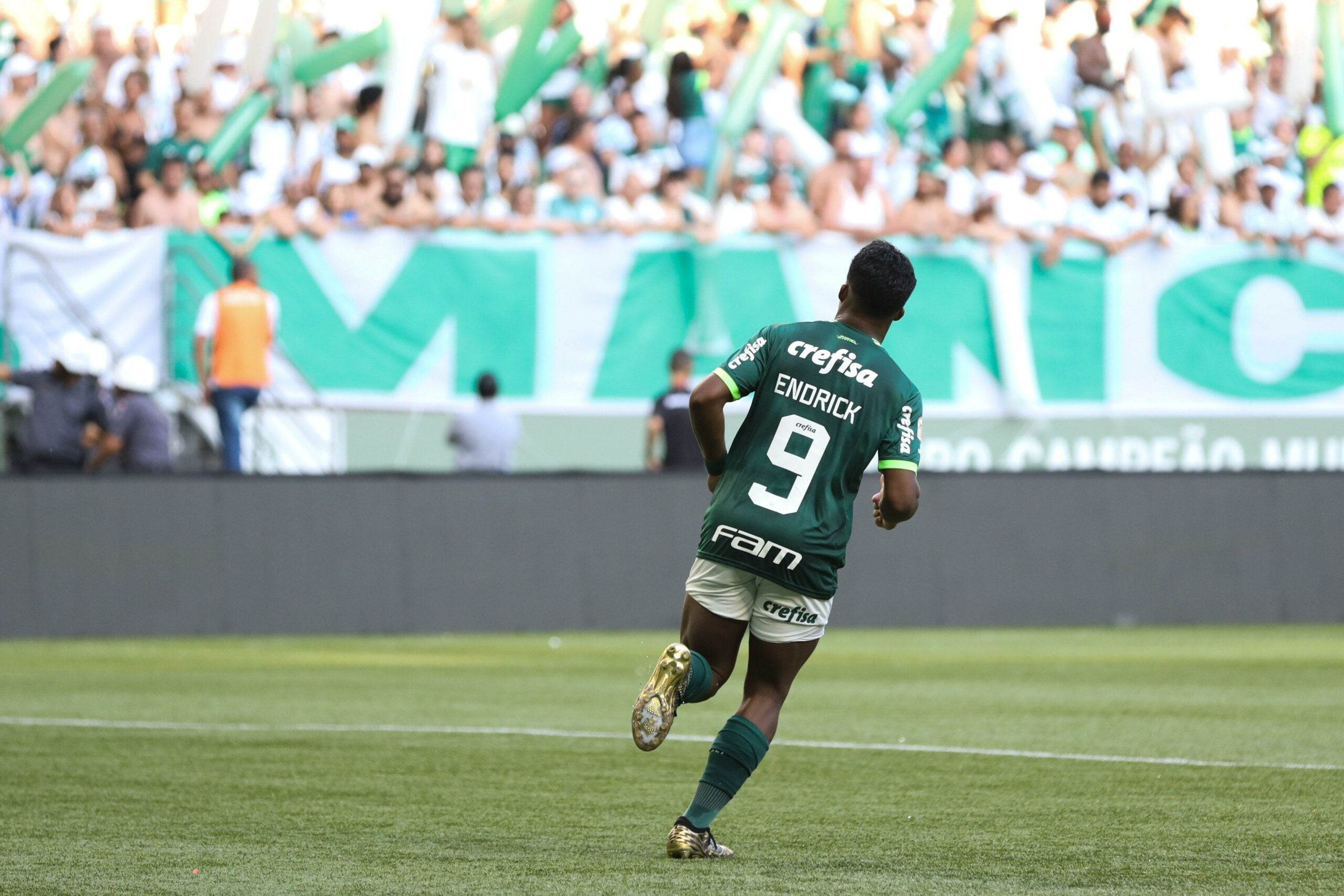 Jogador do Palmeiras e torcida