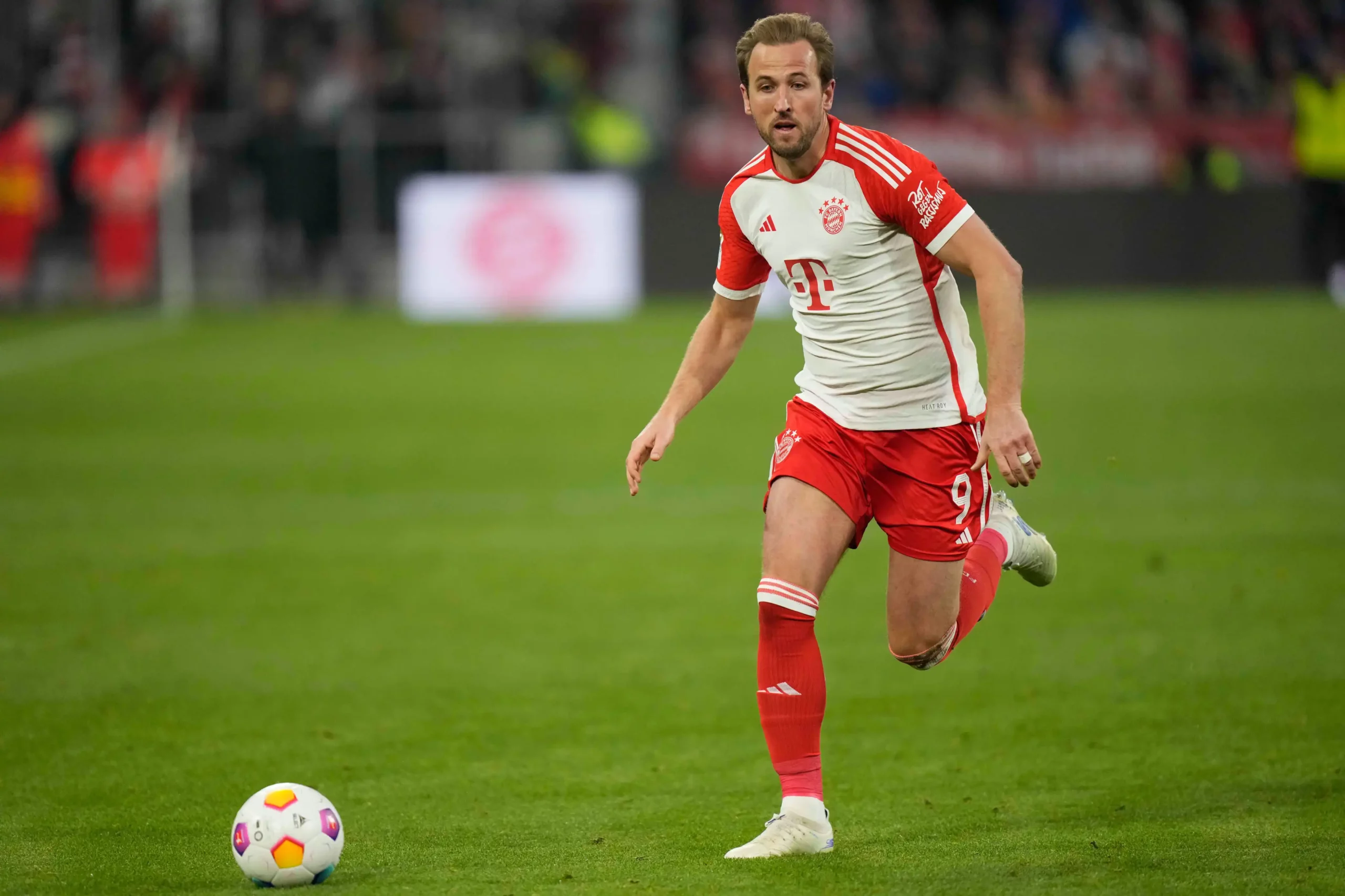 Harry Kane, do Bayern, durante a partida de futebol da Bundesliga alemã entre o FC Bayern de Munique e o Werder Bremen.