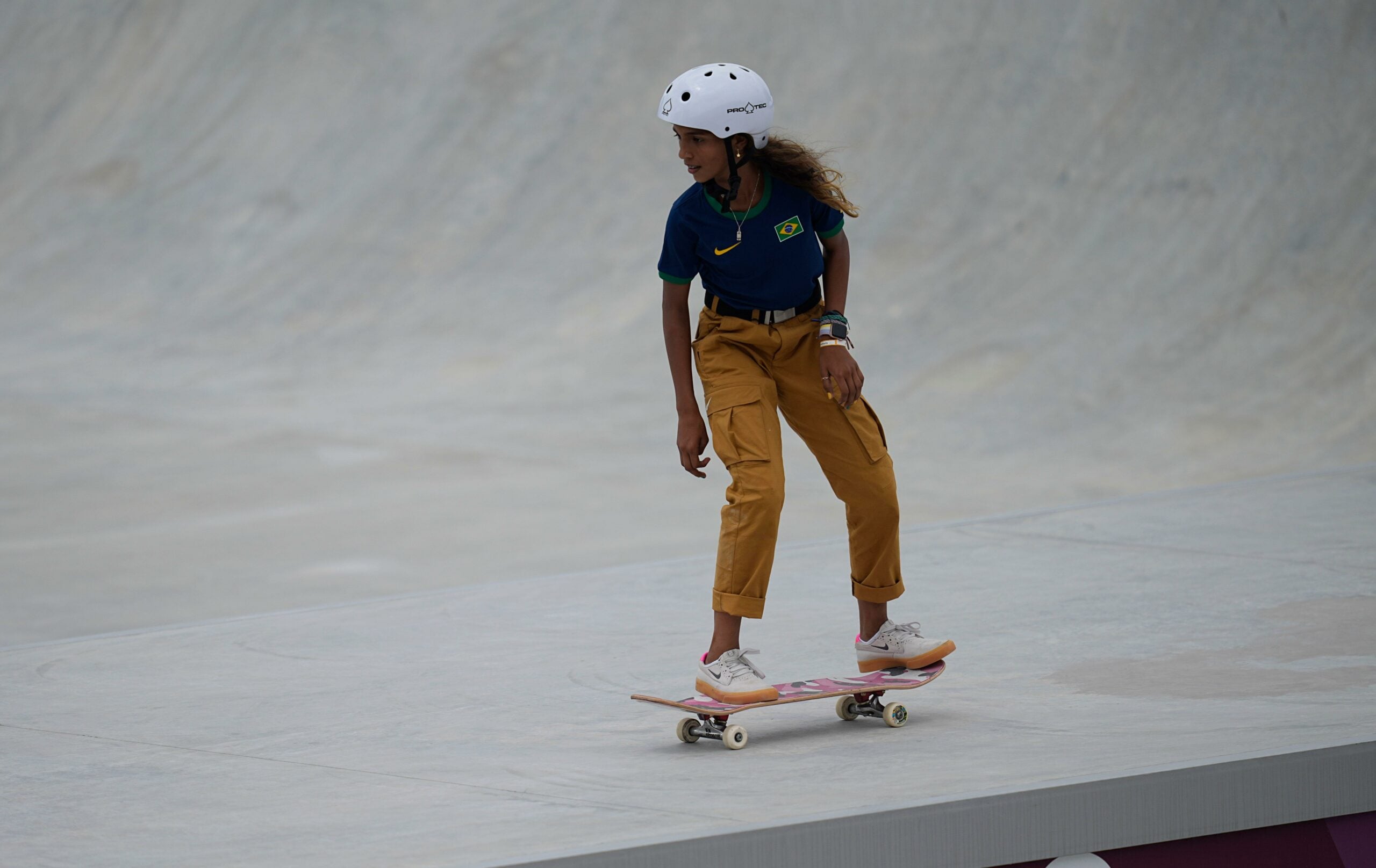 Tóquio, Japão. 26 de julho de 2021. Rayssa Leal, vencedora da medalha de prata, durante a competição de skate street feminino nos Jogos Olímpicos de 2020 no Parque Urbano Ariake, Tóquio, Japão.