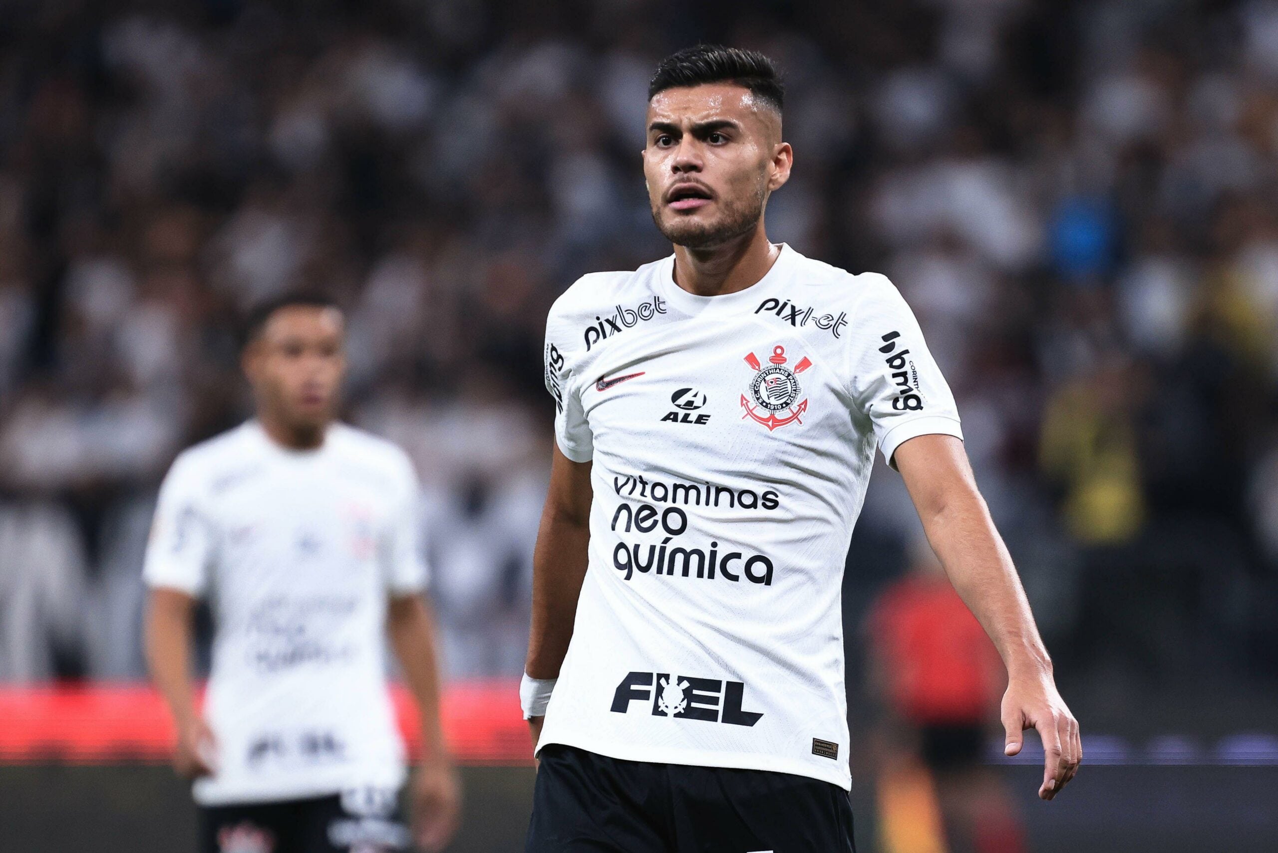 Fausto Vera, do Corinthians, durante partida contra o Cuiabá na Arena Corinthians.