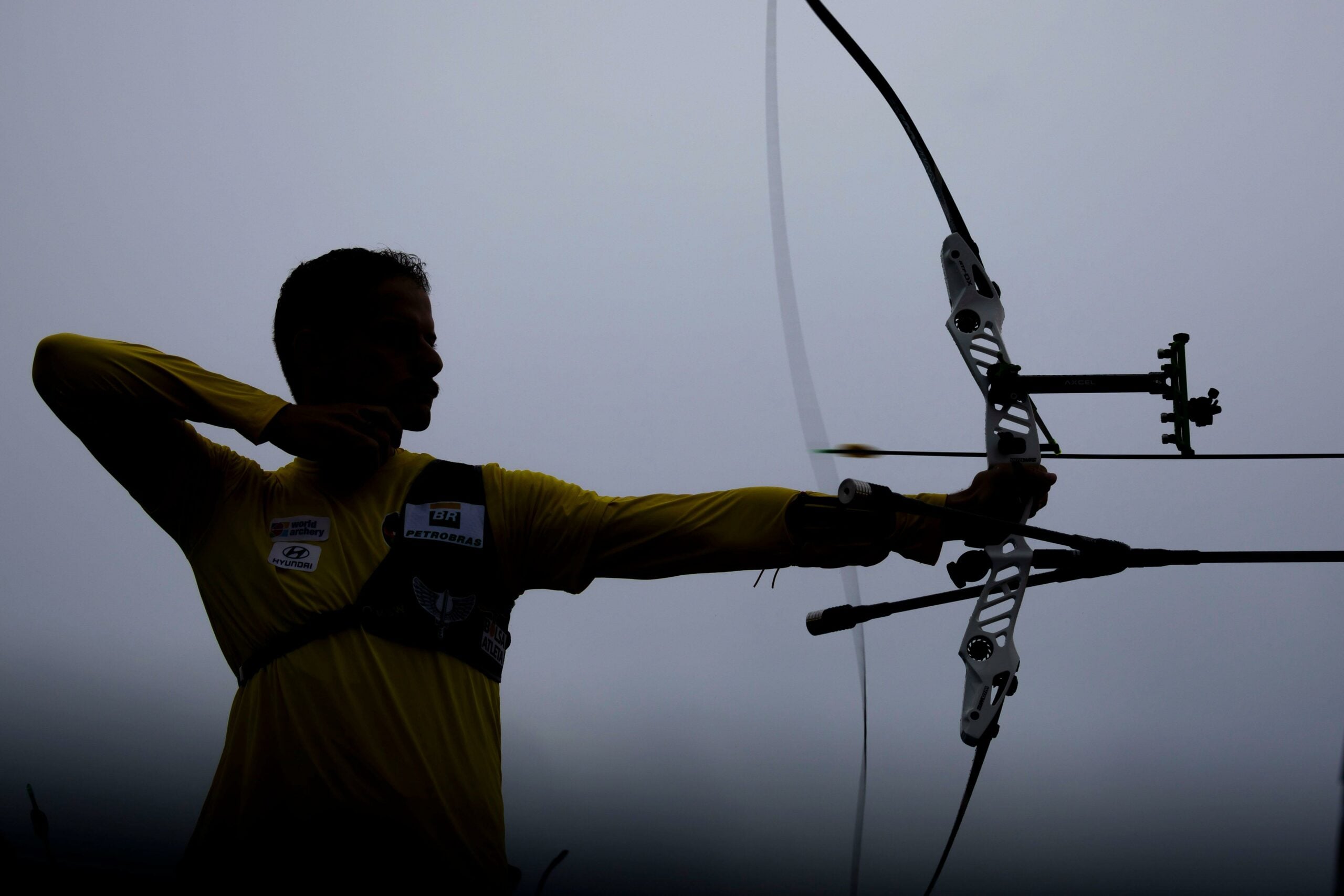 Tiro com arco: Campeonato Mundial, Arco Recurvo Olímpico, Final, Individual, Masculino: Marcus D'almeida do Brasil em ação.