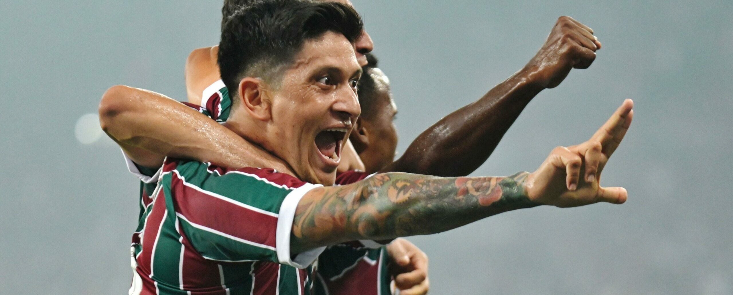 Germán Cano, do Fluminense, comemorando